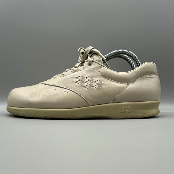 SAS Free Time Walking Shoes Sneakers Womens Size 8.5 Slim Bone Leather Lace Up - Picture 4 of 9